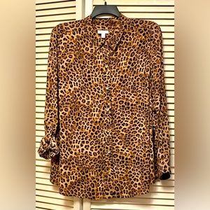 Leopard print 3x tunic/blouse charter club